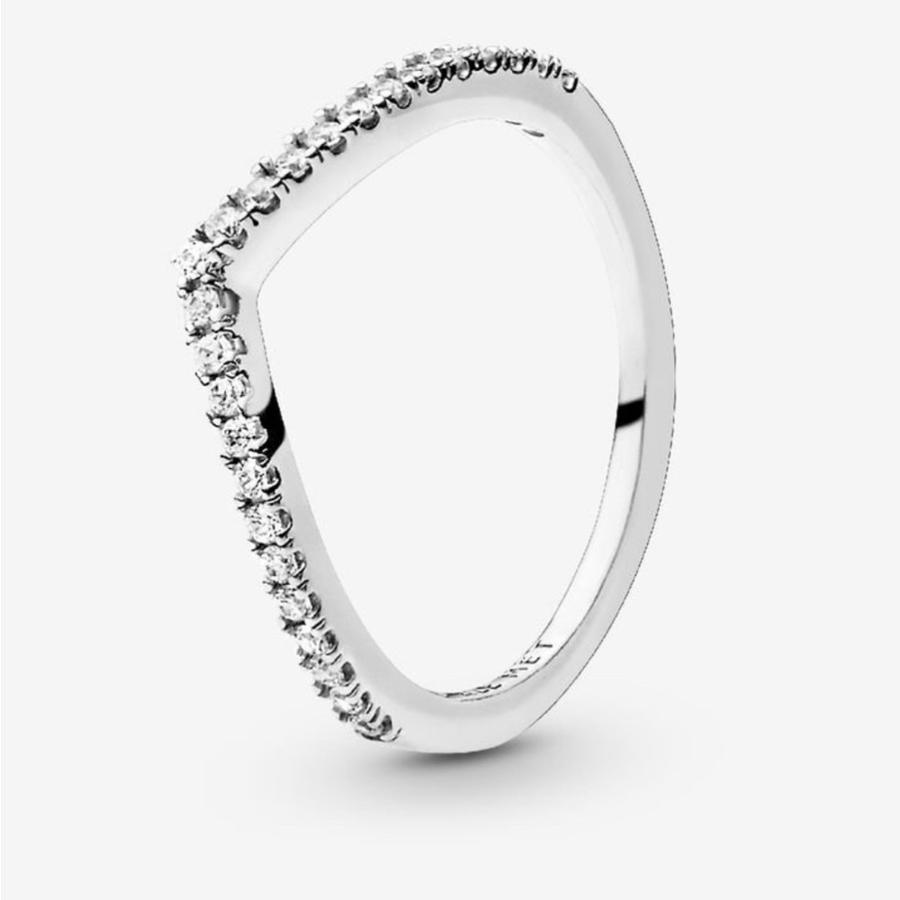 Brand New Pandora Sparkling Wishbone Ring